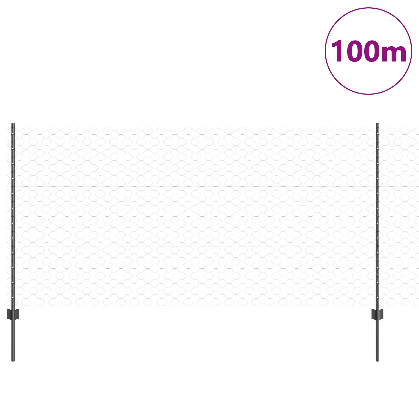 vidaXL Stâlpi de gard 22 buc U-Channel gri 120 cm acoperit cu oțel