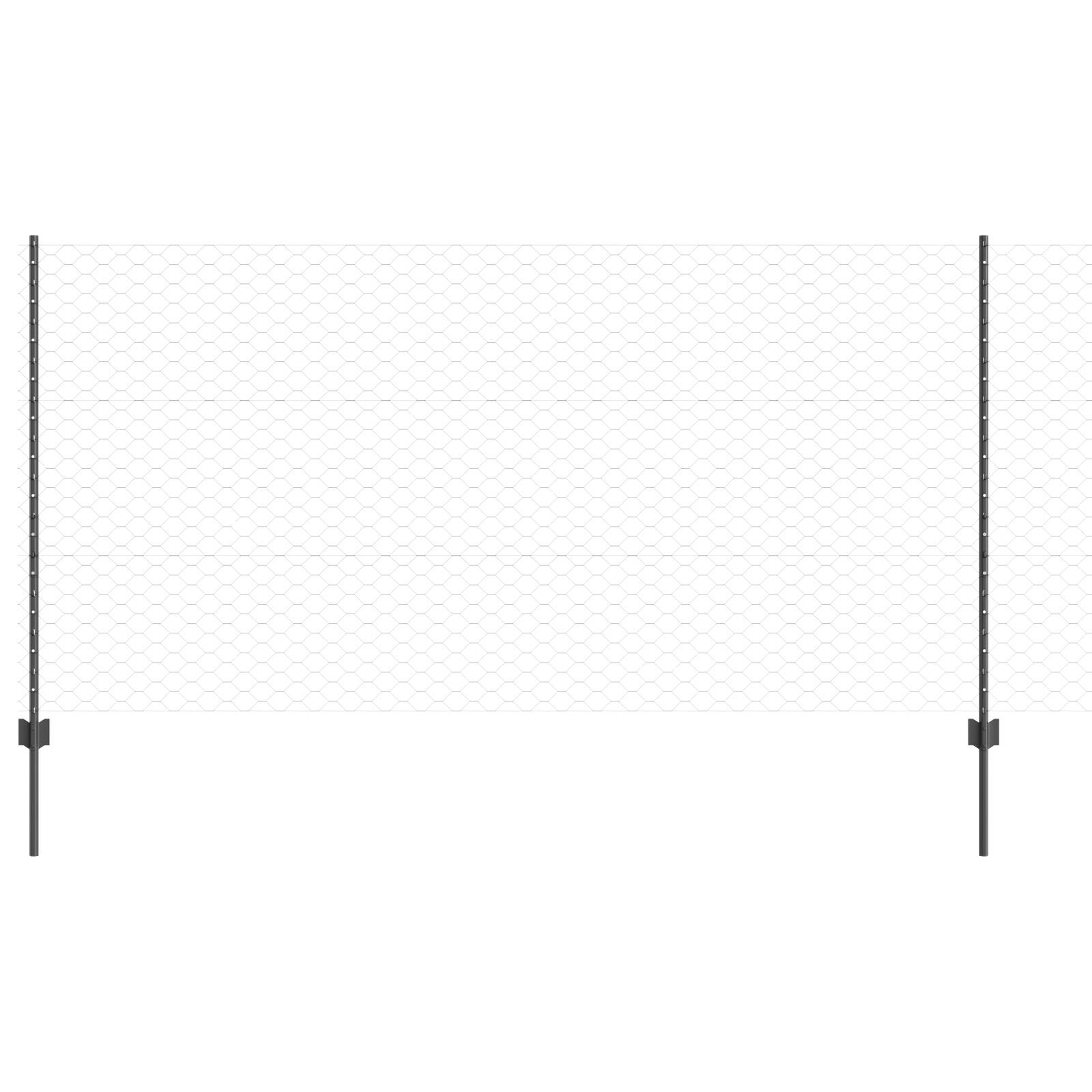 vidaXL Stâlpi de gard 22 buc U-Channel gri 120 cm acoperit cu oțel