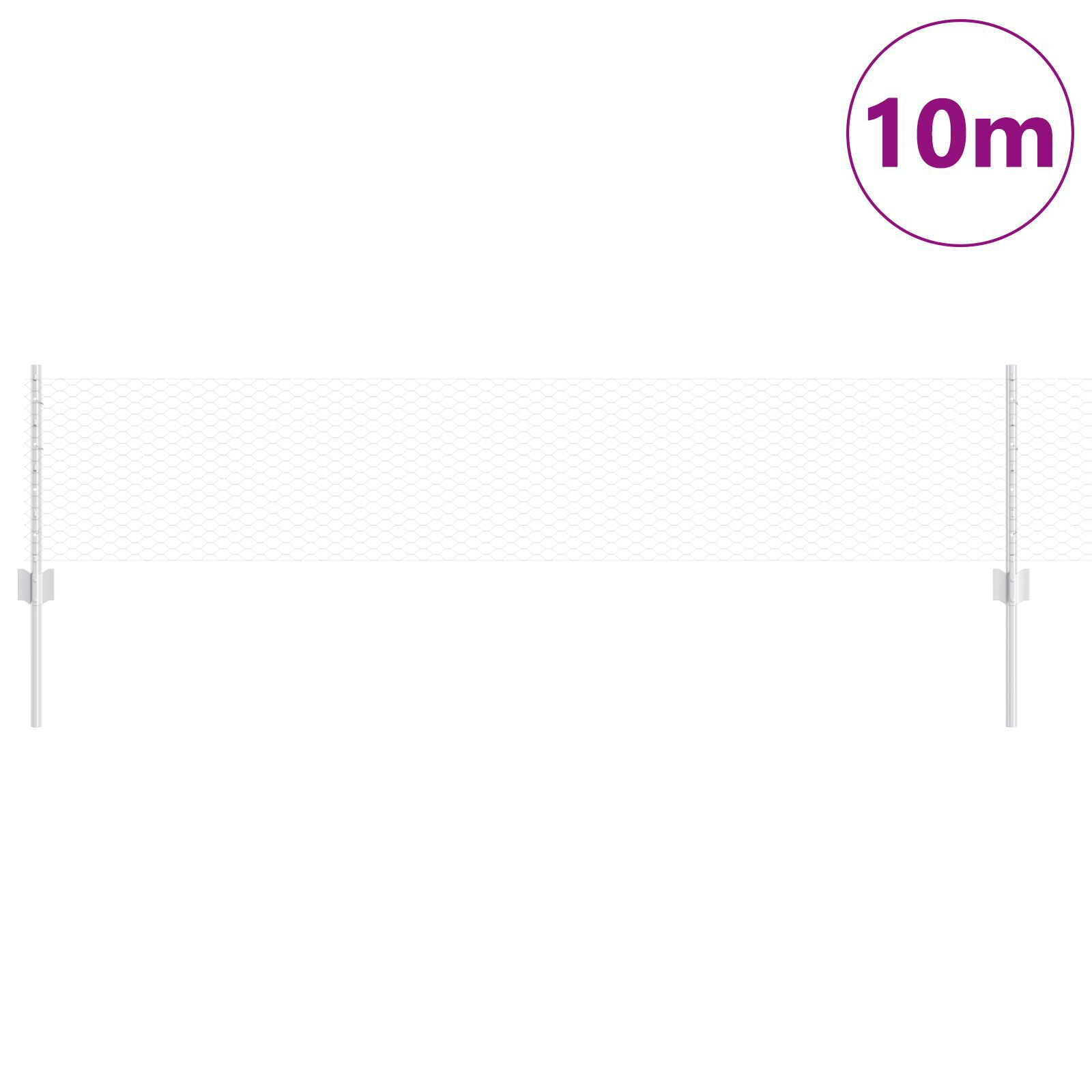 vidaXL Îngrădire cu stâlpi Argintiu 0.4 x 10 m Oțel vidaXL Îngrădire cu stâlpi Argintiu 0.4 x 10 m Oțel