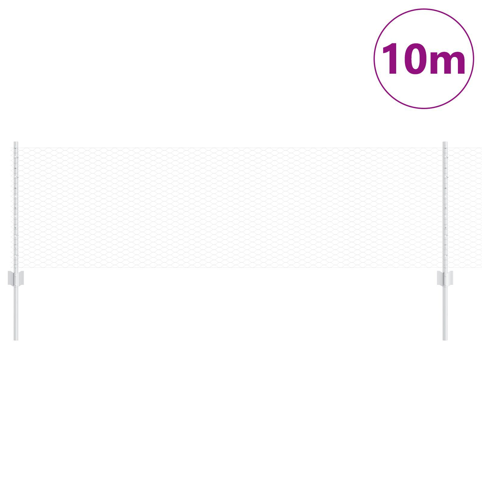 vidaXL Îngrădire cu stâlpi Argintiu 0.6 x 10 m Oțel vidaXL Îngrădire cu stâlpi Argintiu 0.6 x 10 m Oțel