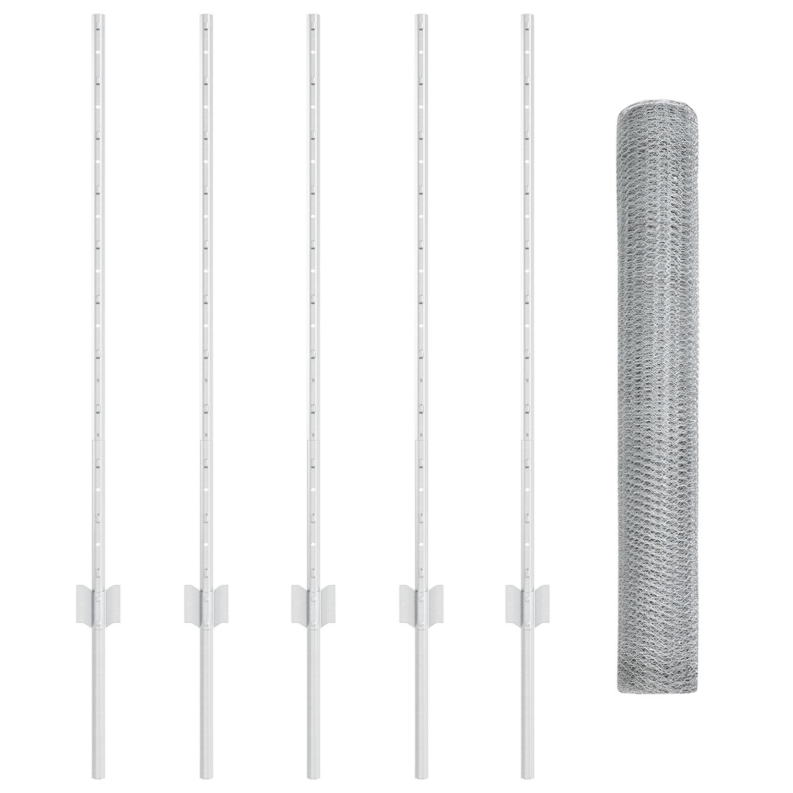 vidaXL Gard cu Stâlp Argintiu 1 x 10 m Oțel