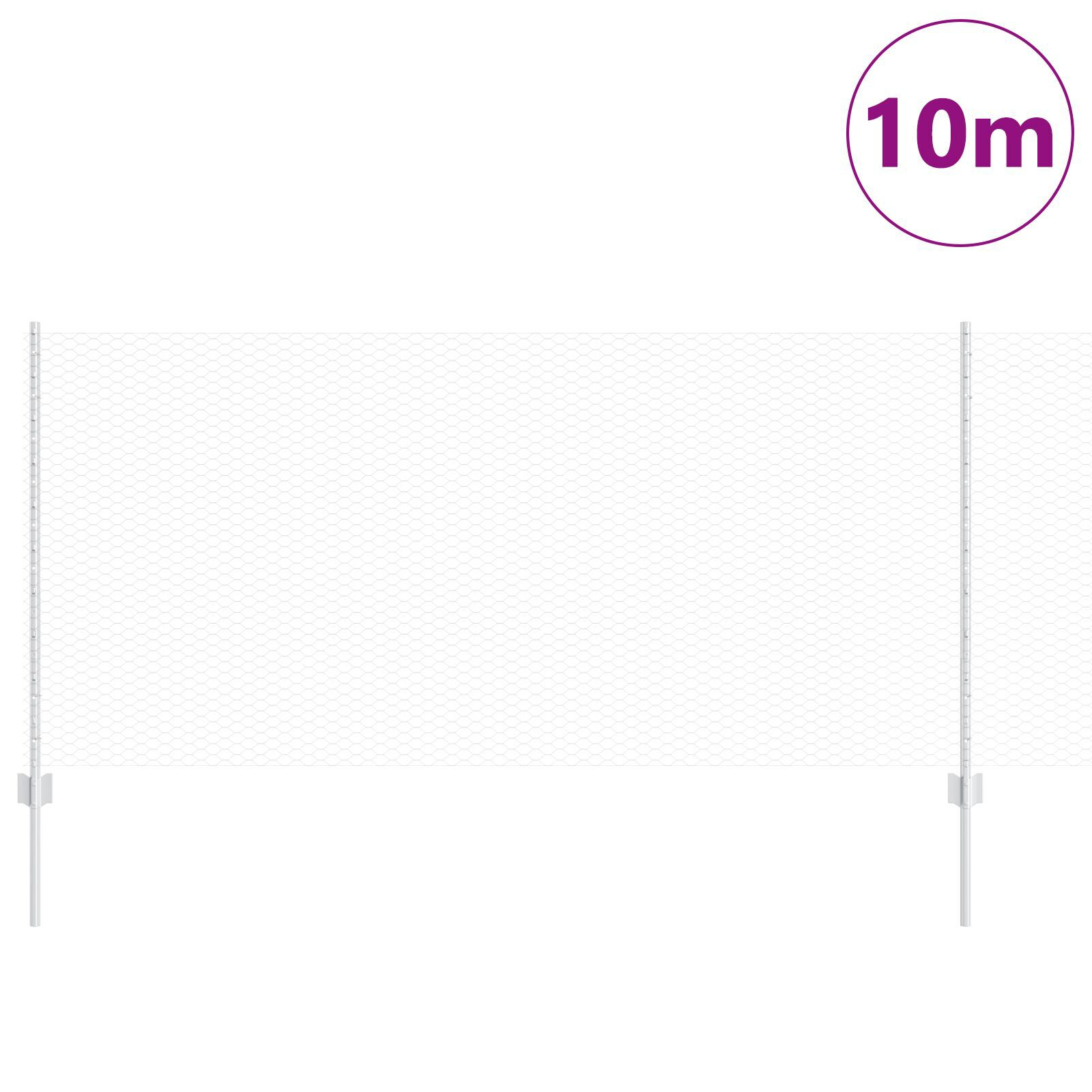 vidaXL Gard cu Stâlp Argintiu 1 x 10 m Oțel