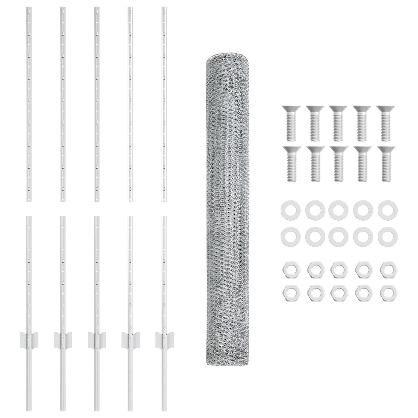 vidaXL Stâlpi de împrejmuire 10 buc U-Channel 120 cm Oțel galvanizat