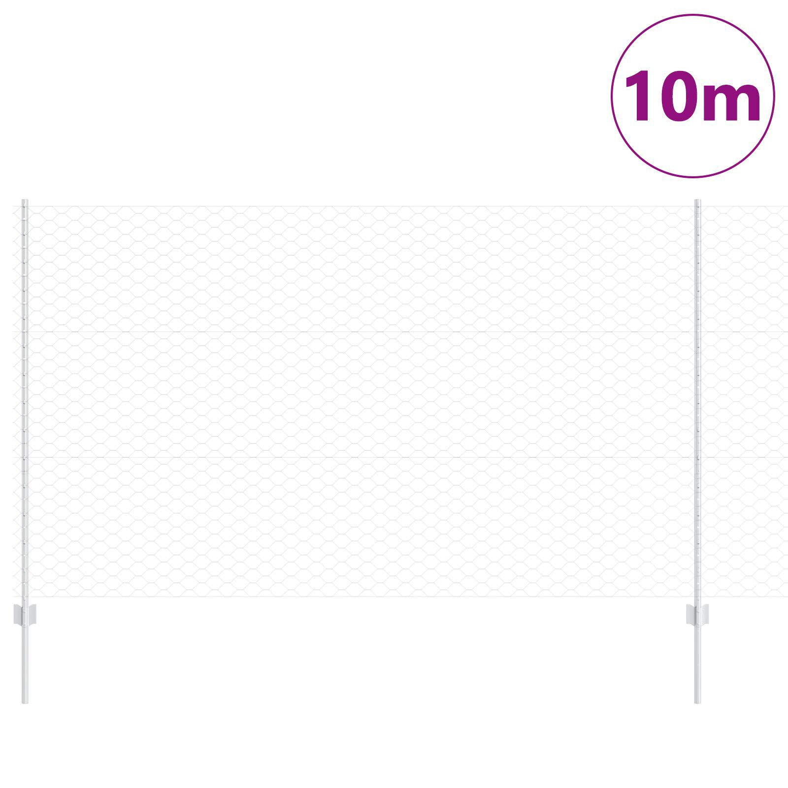 vidaXL Îngrădire cu stâlpi Argintiu 1.4 x 10 m Oțel