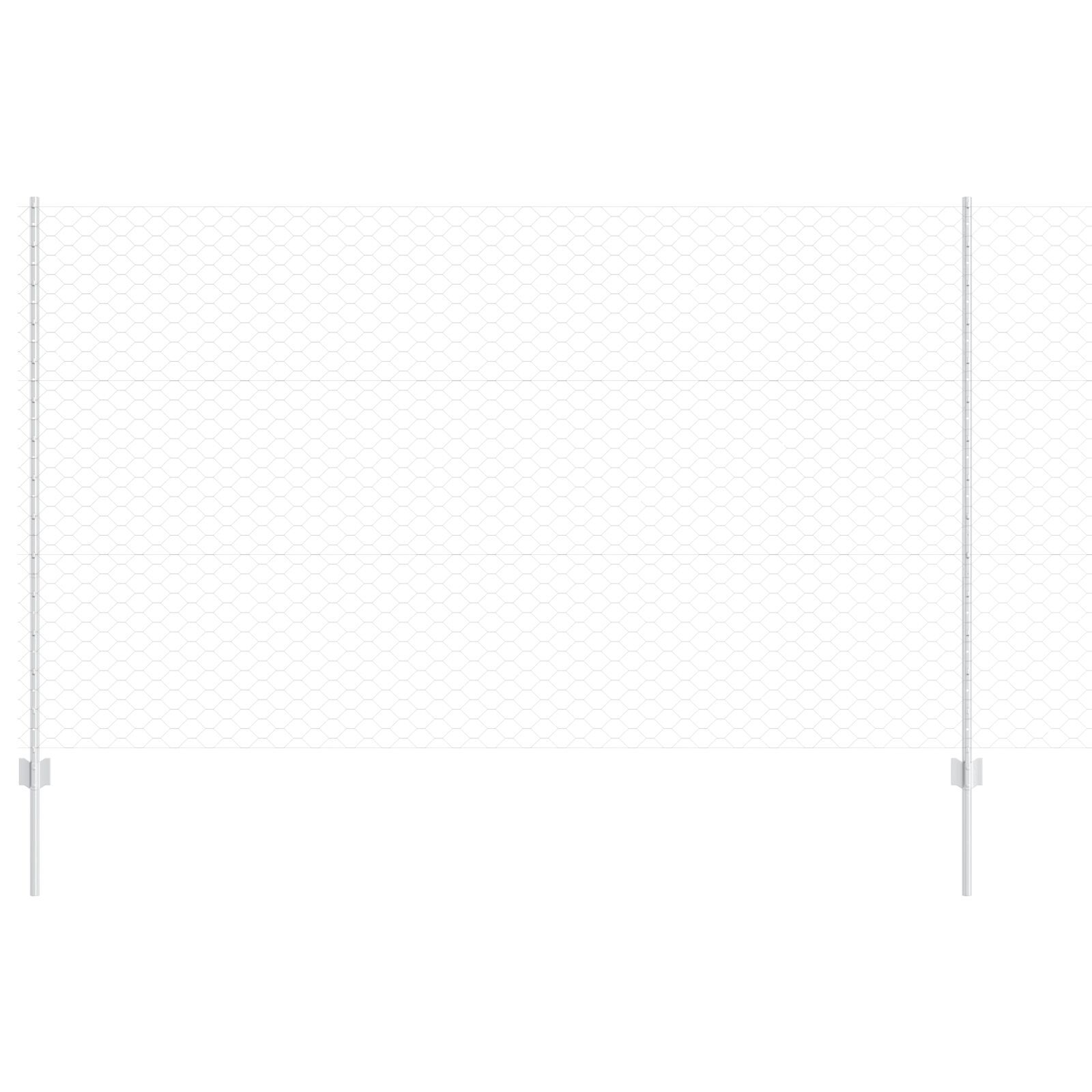 vidaXL Îngrădire cu stâlpi Argintiu 1.4 x 10 m Oțel