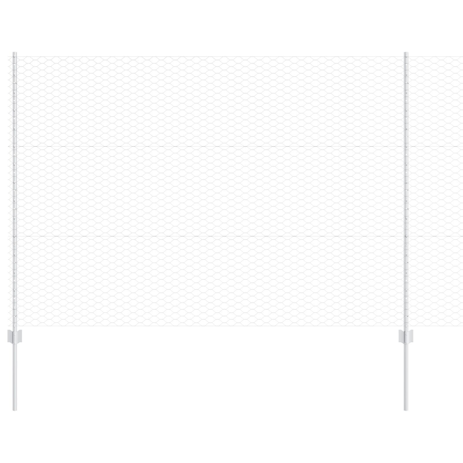 vidaXL Îngrădire cu stâlpi Argintiu 1.5 x 10 m Oțel