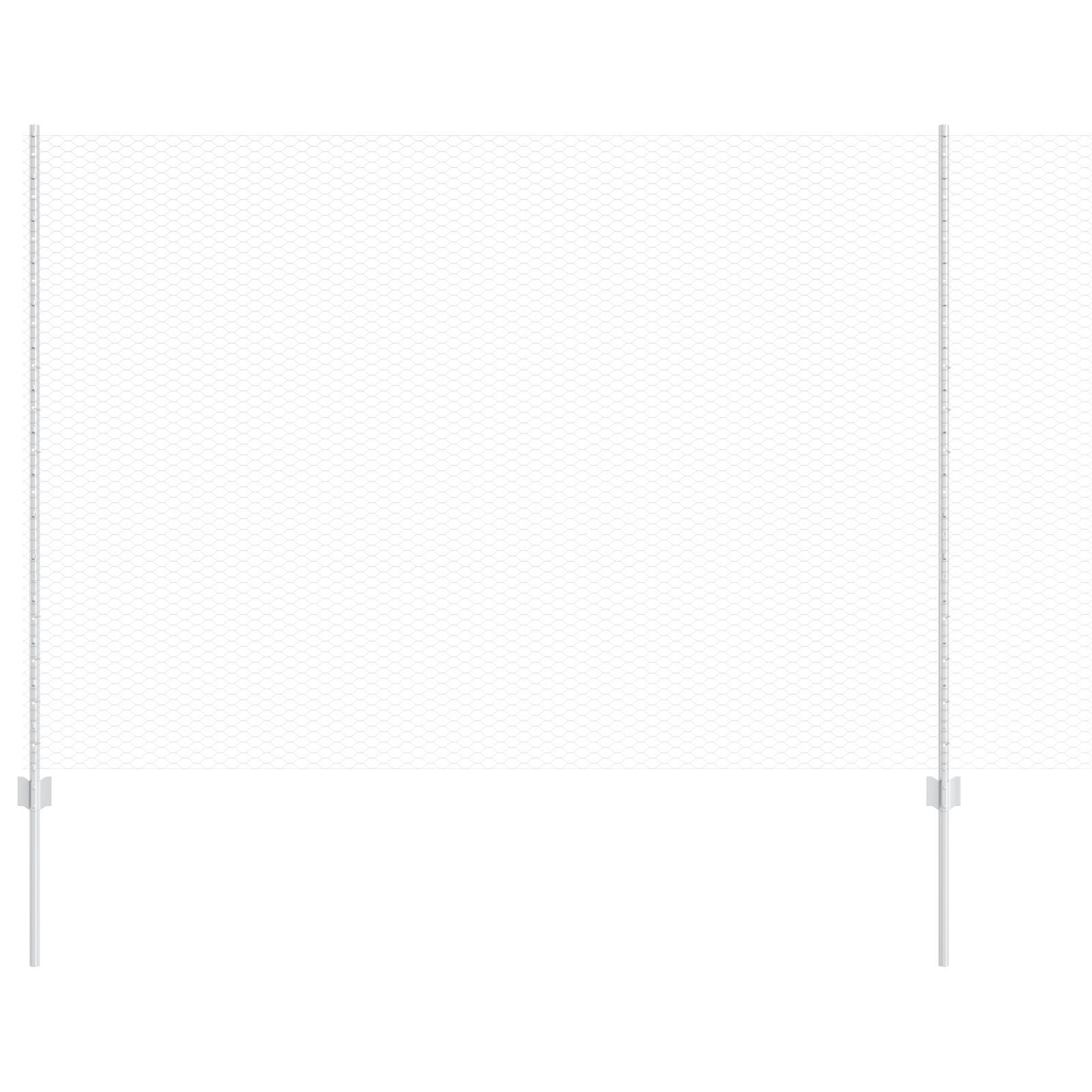 vidaXL Îngrădire cu stâlpi Argintiu 1.6 x 10 m Oțel