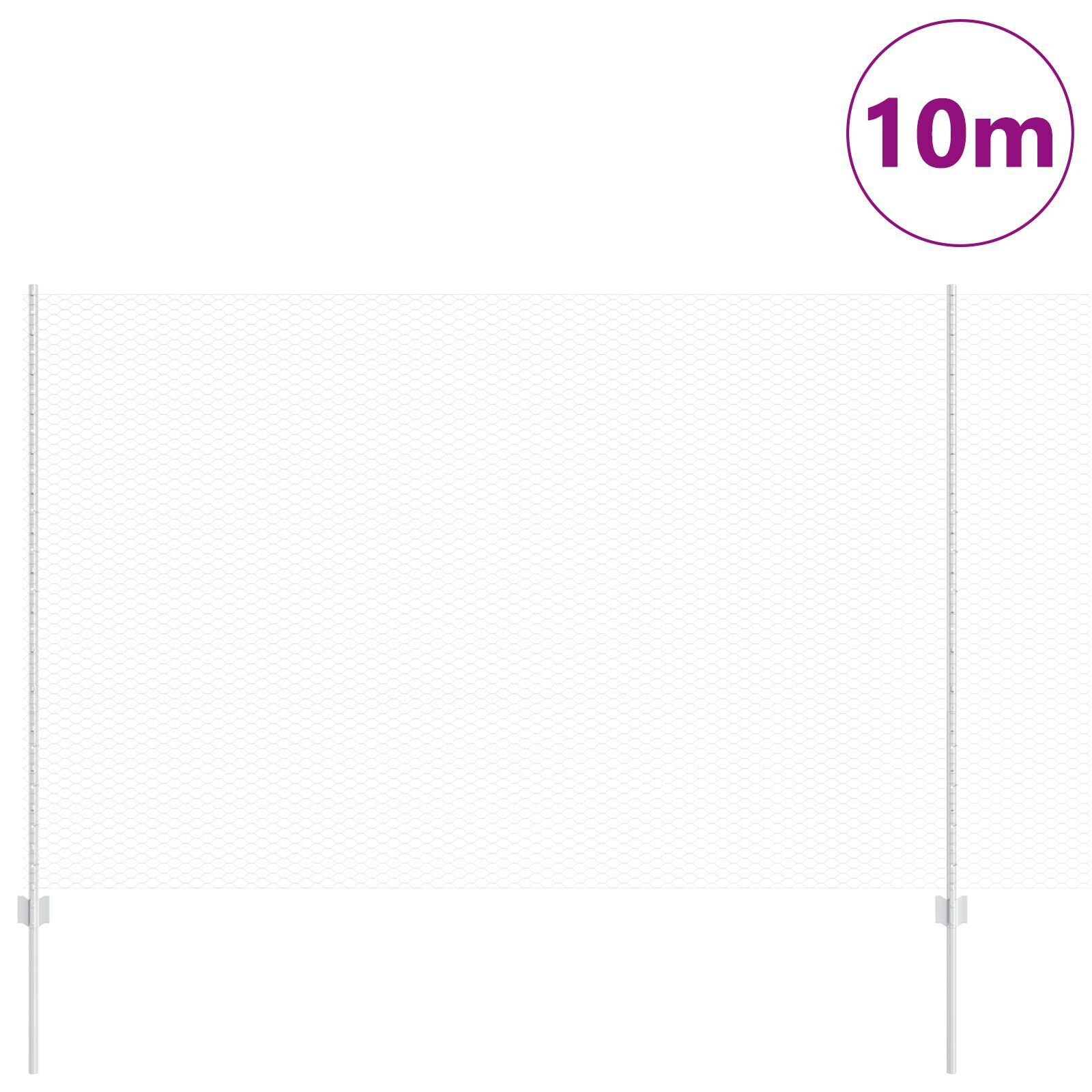 vidaXL Îngrădire cu stâlpi Argintiu 1.6 x 10 m Oțel vidaXL Îngrădire cu stâlpi Argintiu 1.6 x 10 m Oțel