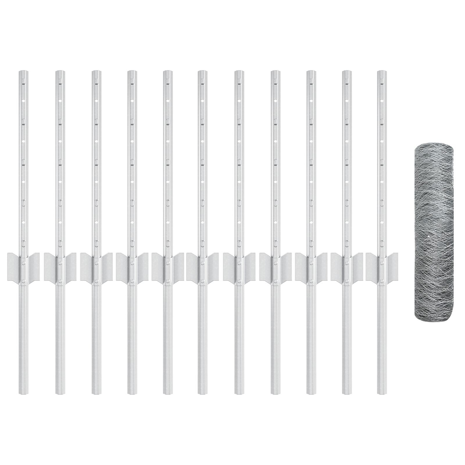 vidaXL Stâlpi de gard 11 pcs U-Channel 40 cm Oțel galvanizat