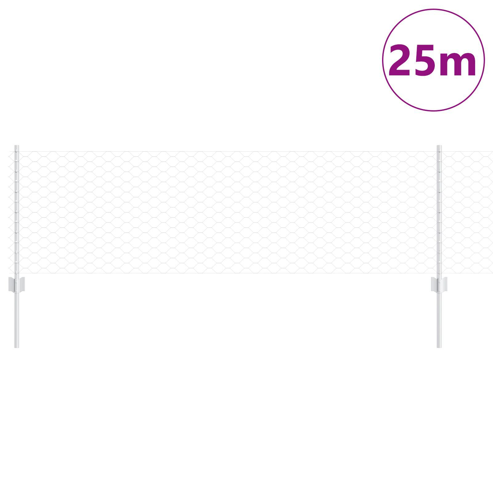 vidaXL Îngrădire cu stâlpi Argintiu 0.6 x 25 m Oțel vidaXL Îngrădire cu stâlpi Argintiu 0.6 x 25 m Oțel