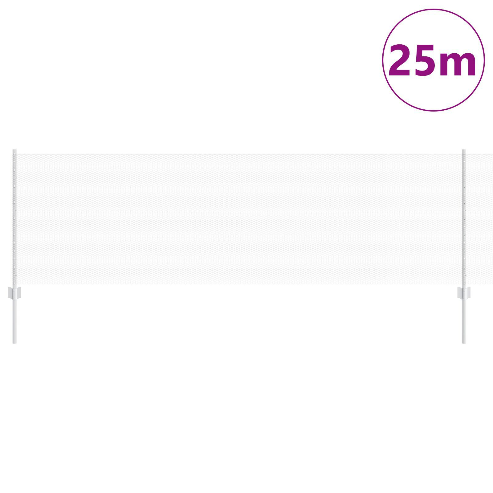 vidaXL Îngrădire cu stâlpi Argintiu 0.8 x 25 m Oțel