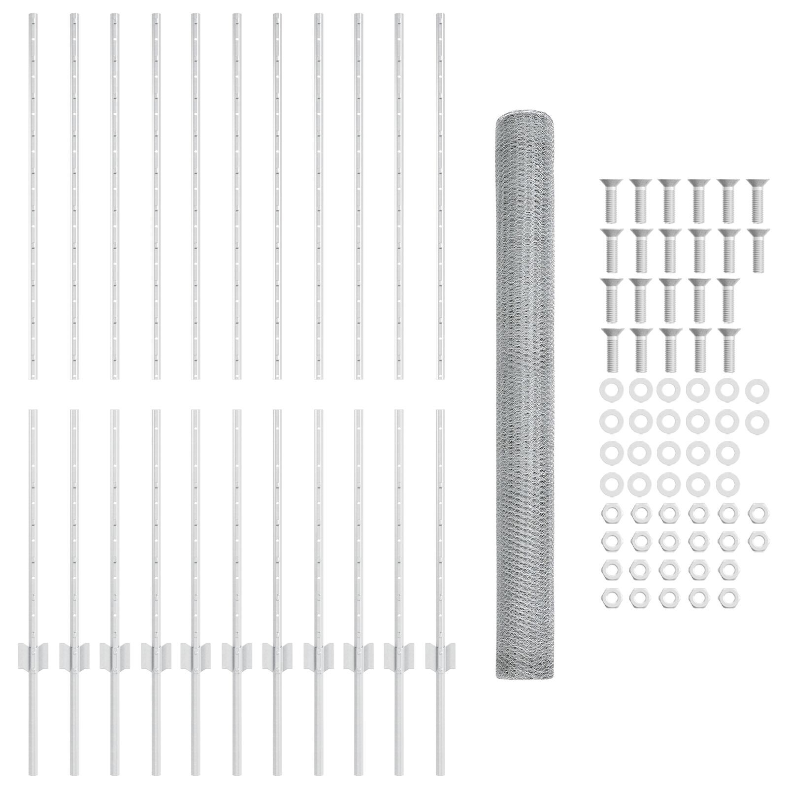 vidaXL Stâlpi de Gard 22 de buc U-Channel 140 cm Oțel Galvanizat