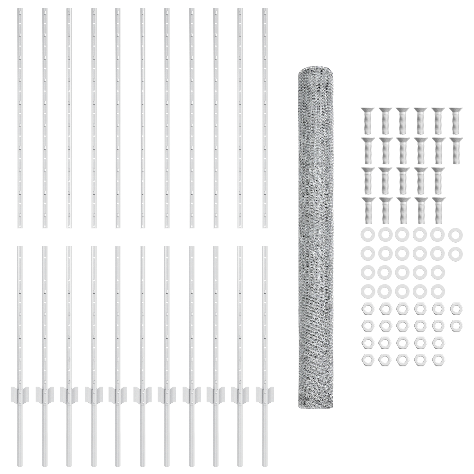 vidaXL Stâlpi de Gard 22 pcs U-Channel 140 cm Oțel Galvanizat