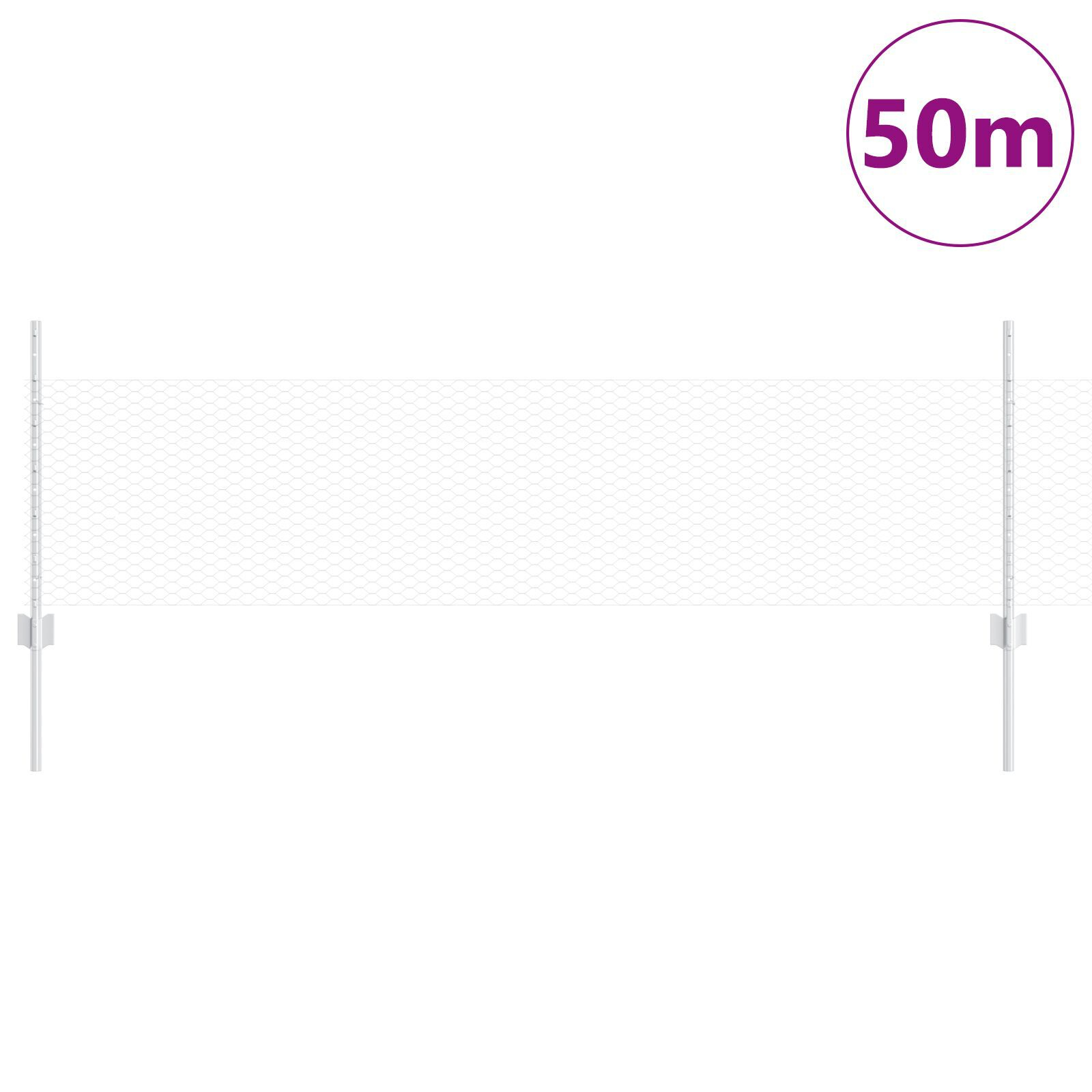 vidaXL Îngrădire cu stâlpi Argintiu 0.5 x 50 m Oțel vidaXL Îngrădire cu stâlpi Argintiu 0.5 x 50 m Oțel