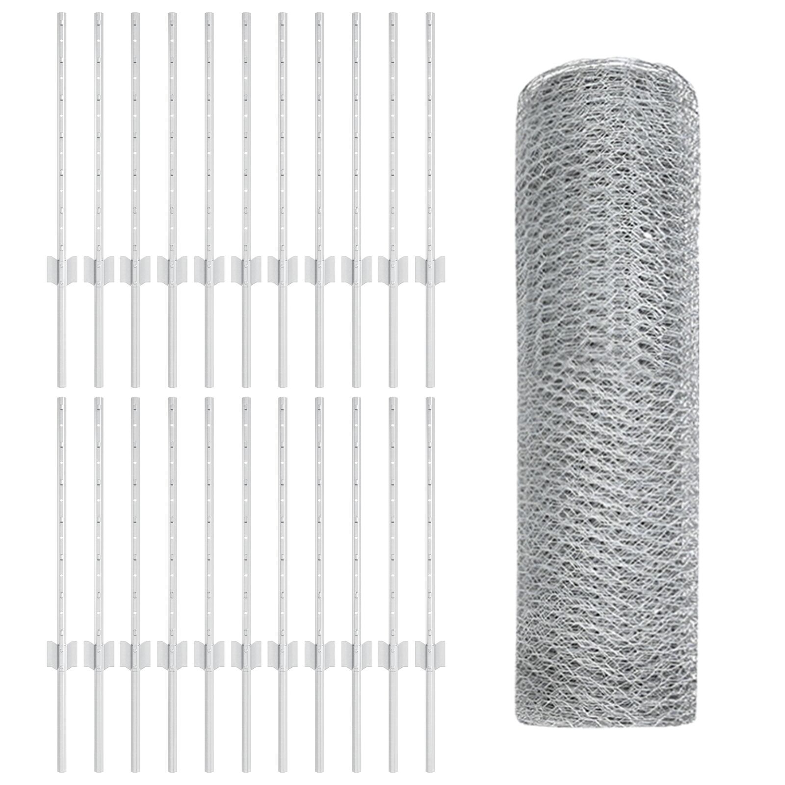 vidaXL Stâlpi de împrejmuire 11 pcs U-Channel 60 cm Oțel Galvanizat