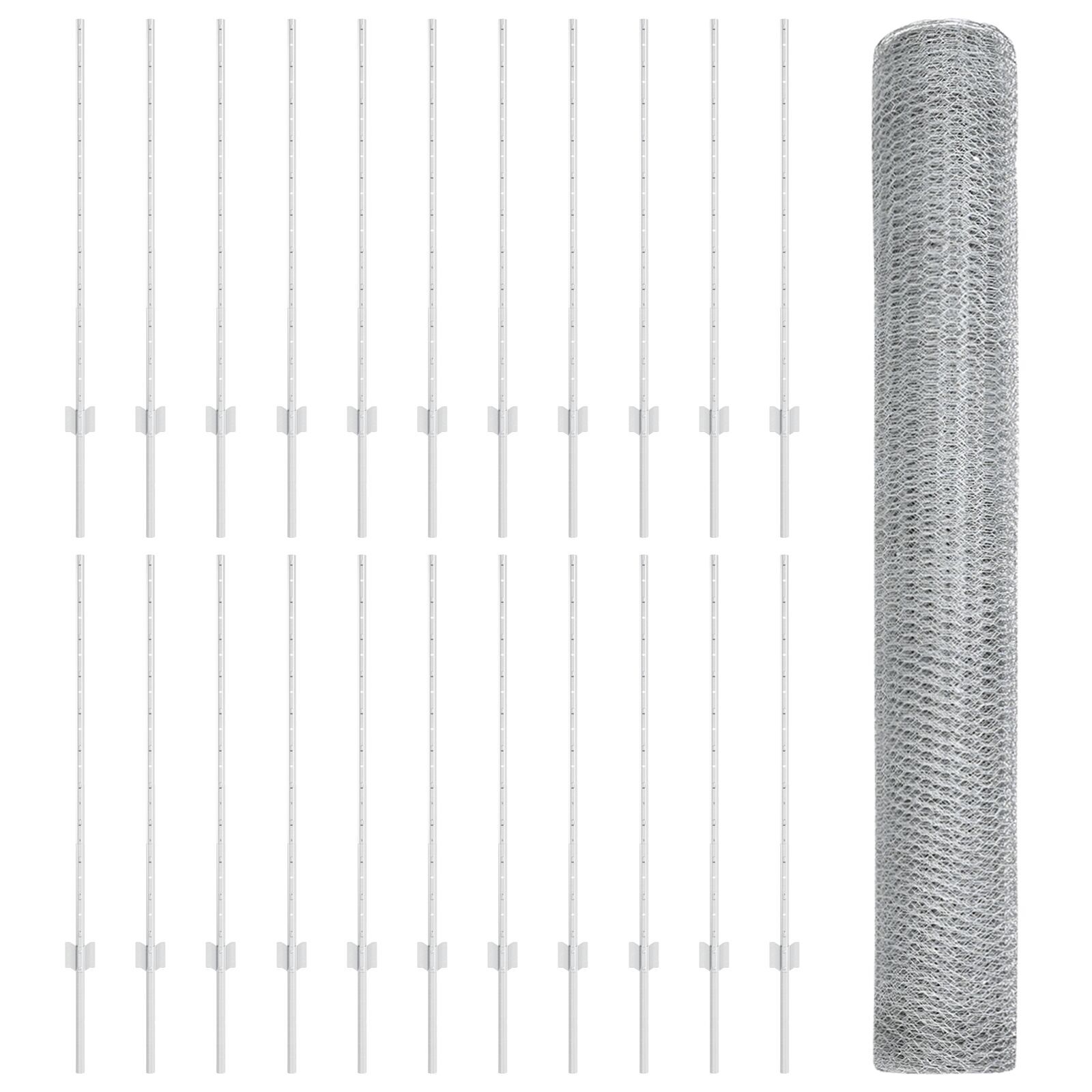vidaXL Îngrădire cu stâlpi Argintiu 1 x 50 m Oțel