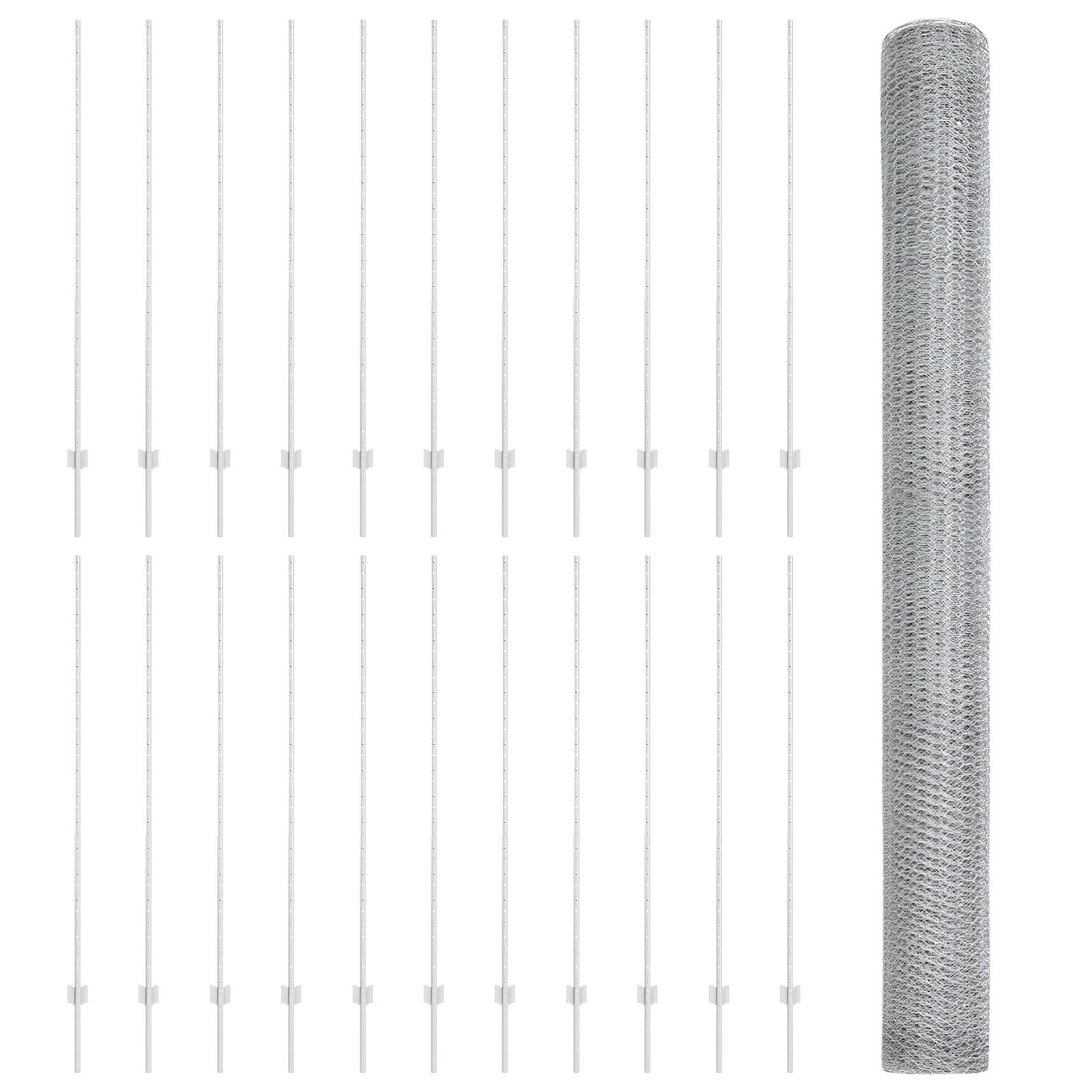 vidaXL Stâlpi de gard 22 buc U-Channel 150 cm Oțel galvanizat