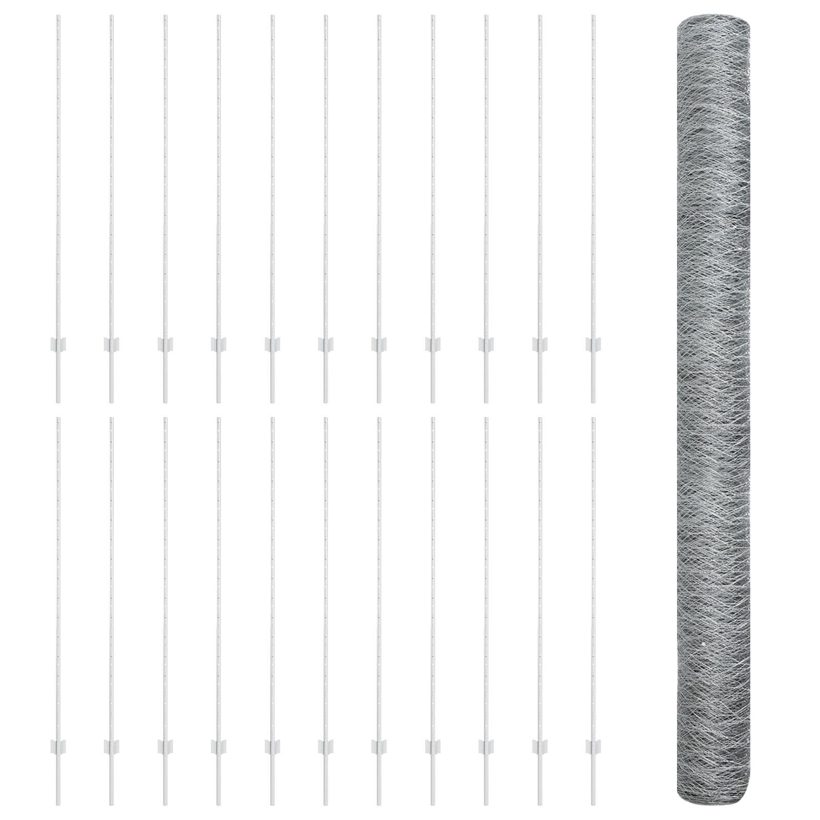 vidaXL Stâlpi de Îngrădire 22 buc U-Channel 150 cm Oțel Galvanizat