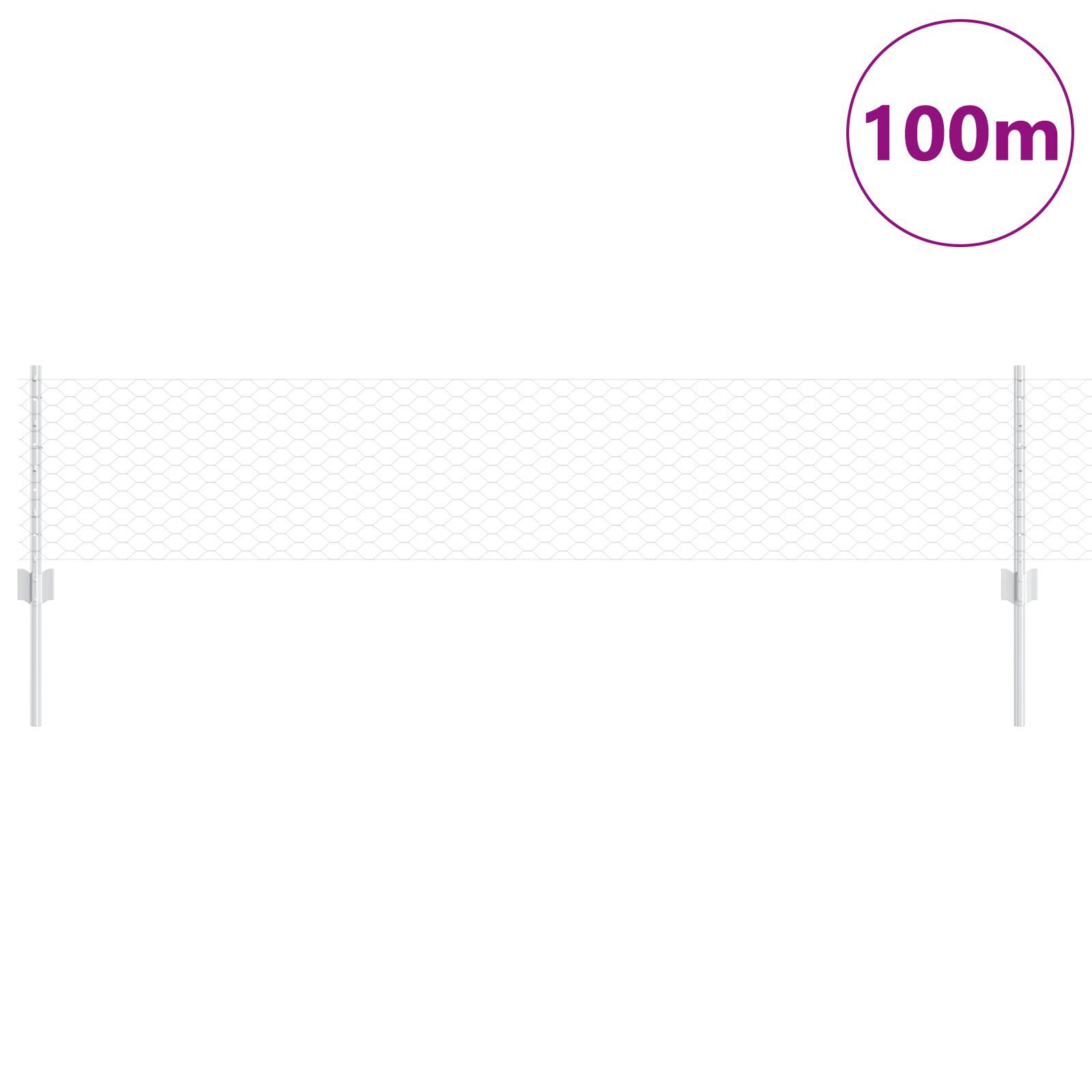 vidaXL Îngrădire cu stâlpi Argintiu 0.4 x 100 m Oțel vidaXL Îngrădire cu stâlpi Argintiu 0.4 x 100 m Oțel