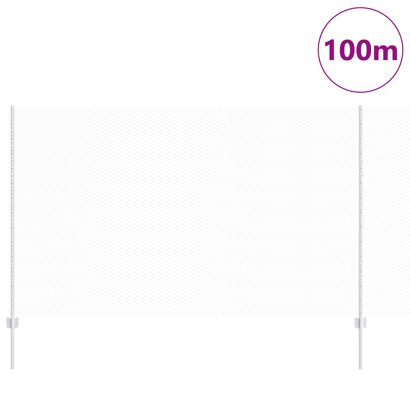 vidaXL Îngrădire cu stâlpi Argintiu 1.4 x 100 m Oțel vidaXL Îngrădire cu stâlpi Argintiu 1.4 x 100 m Oțel