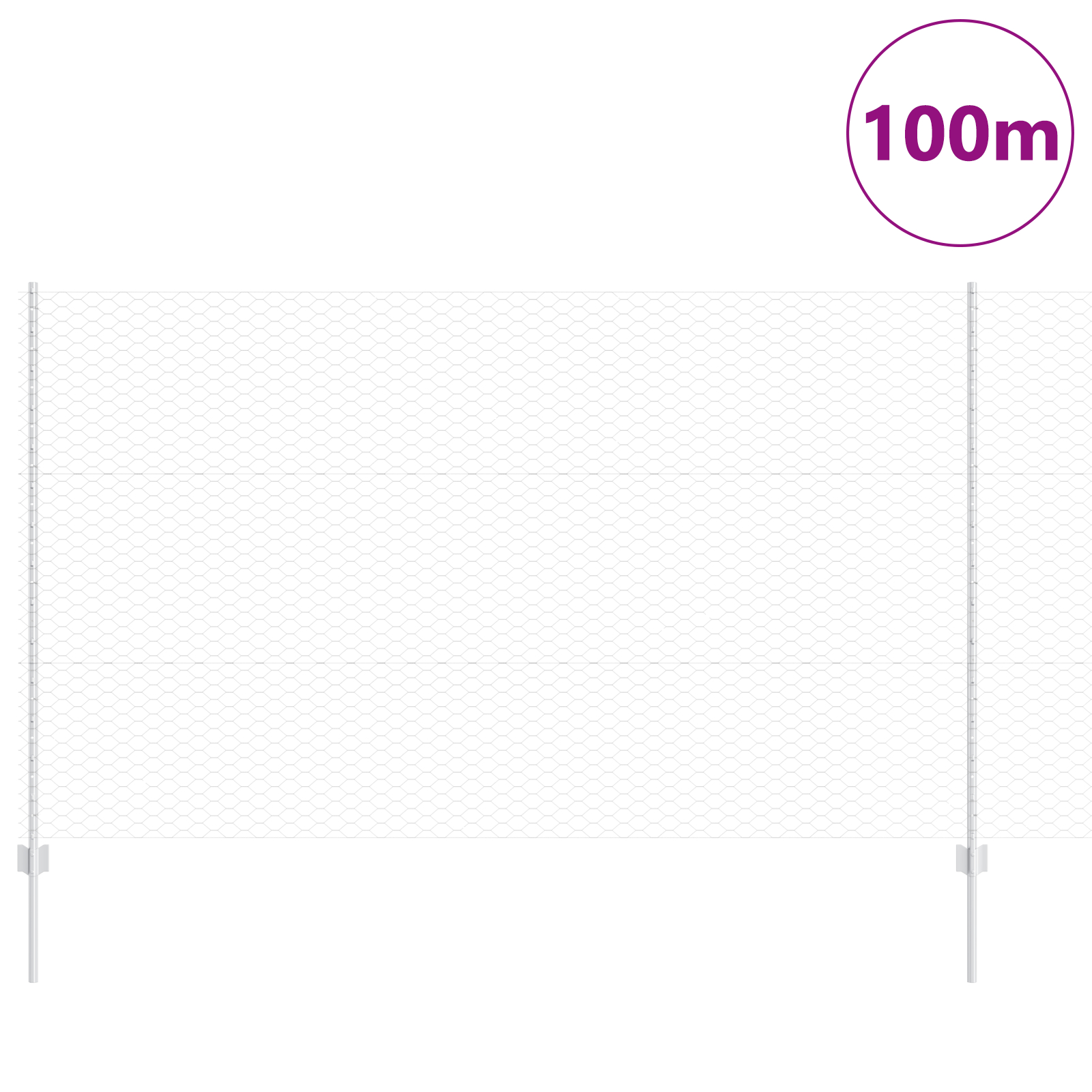 vidaXL Îngrădire cu stâlpi Argintiu 1.4 x 100 m Oțel vidaXL Îngrădire cu stâlpi Argintiu 1.4 x 100 m Oțel