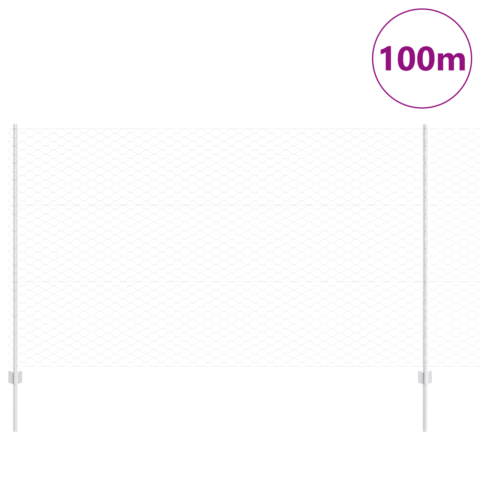 vidaXL Îngrădire cu stâlpi Argintiu 1.4 x 100 m Oțel vidaXL Îngrădire cu stâlpi Argintiu 1.4 x 100 m Oțel