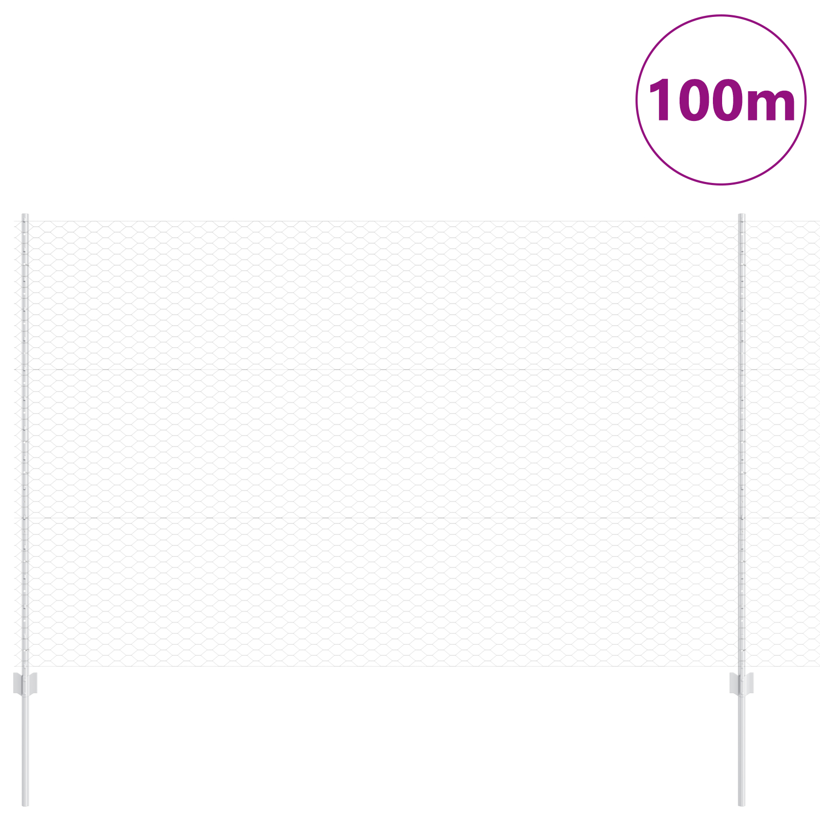 vidaXL Îngrădire cu stâlpi Argintiu 1.5 x 100 m Oțel vidaXL Îngrădire cu stâlpi Argintiu 1.5 x 100 m Oțel