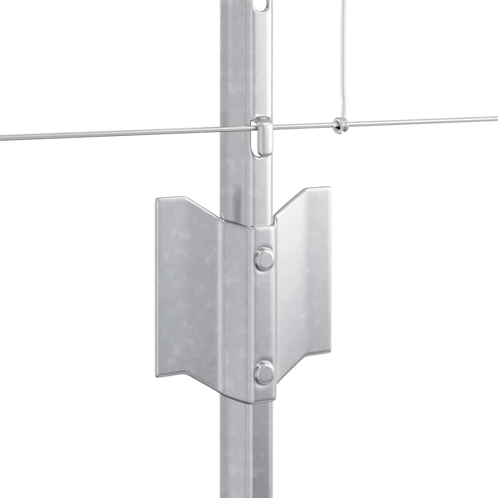 vidaXL Gard cu Stâlp Argintiu 0,8 x 25 m Oțel