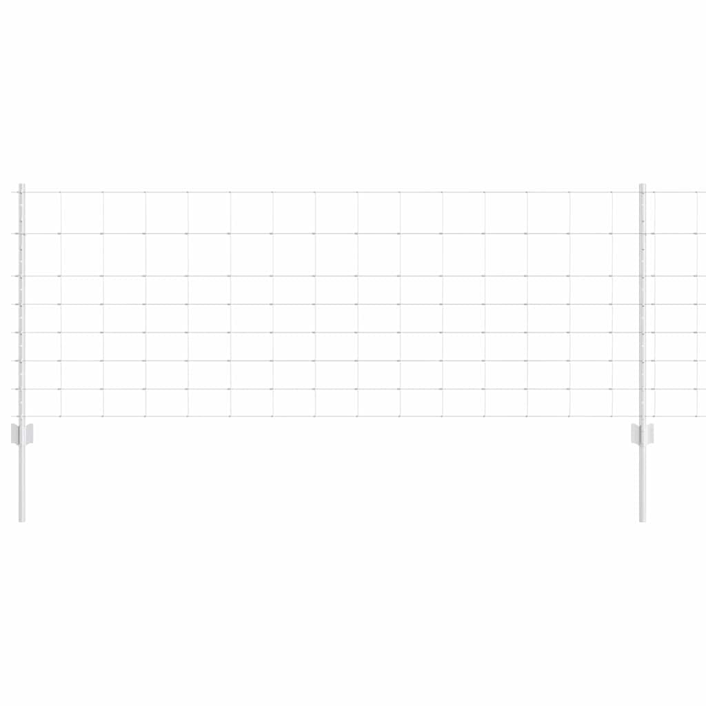 vidaXL Gard cu Stâlp Argintiu 0,8 x 25 m Oțel