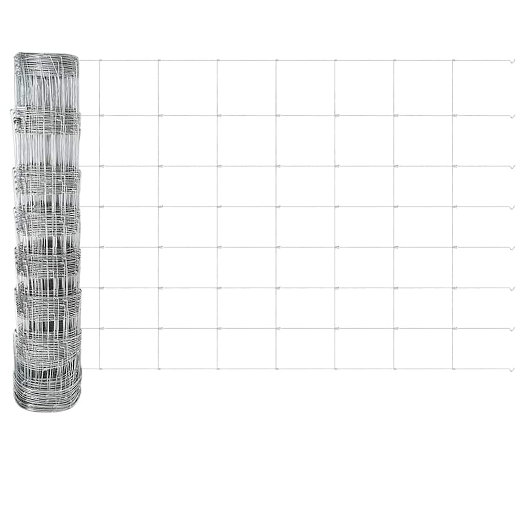 vidaXL Gard cu Stâlp Argintiu 0,8 x 25 m Oțel