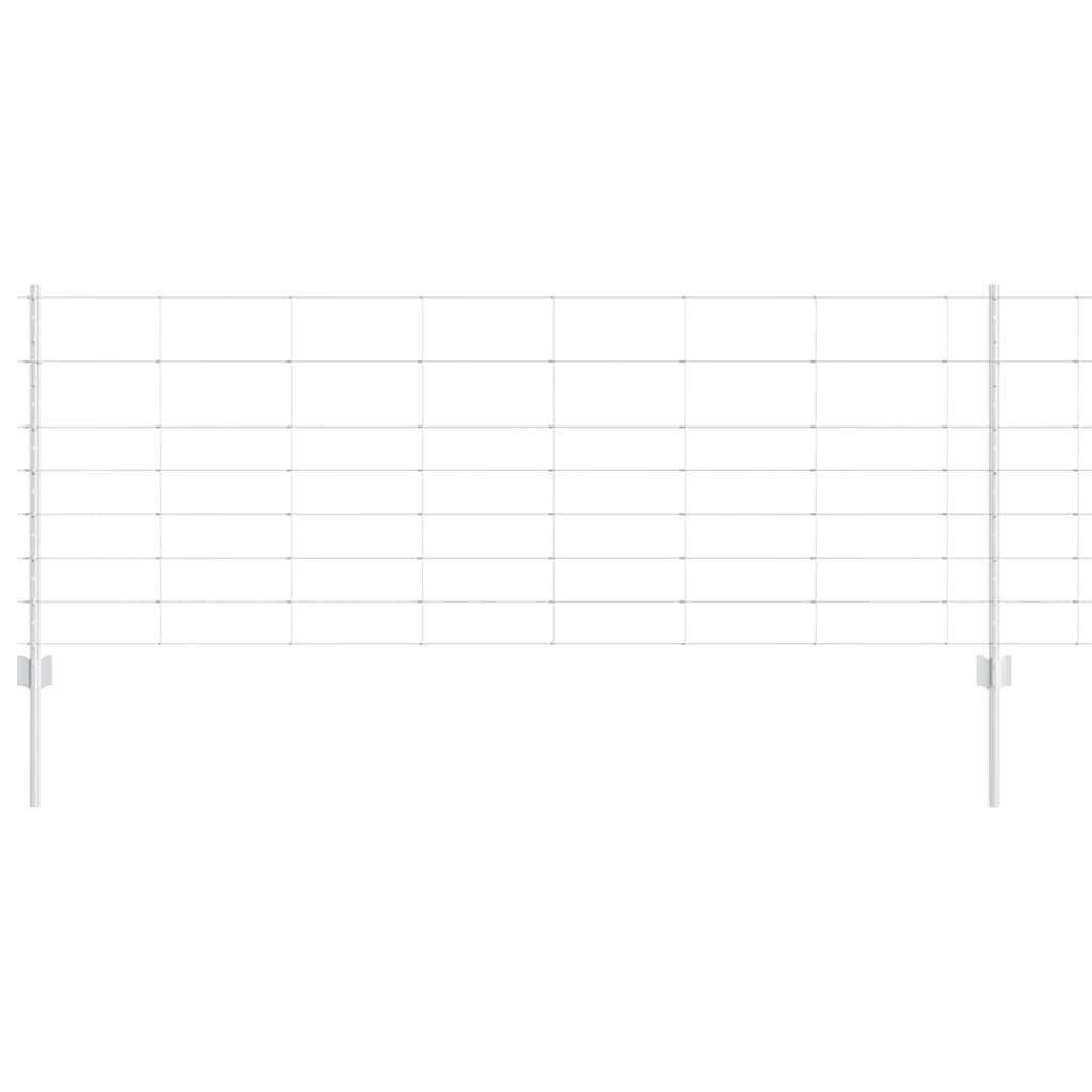 vidaXL Gard cu Stâlp Argintiu 0,8 x 25 m Oțel