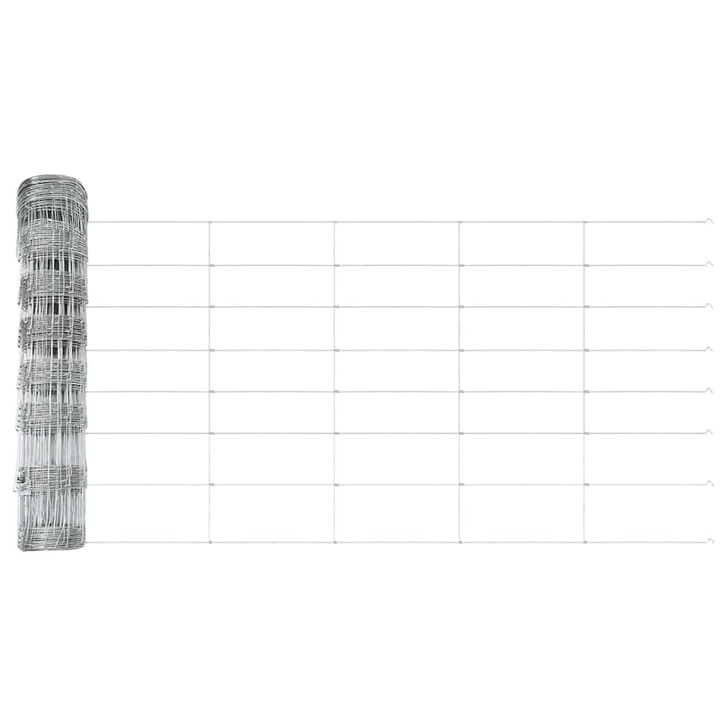 vidaXL Gard cu Stâlp Argintiu 0,8 x 25 m Oțel