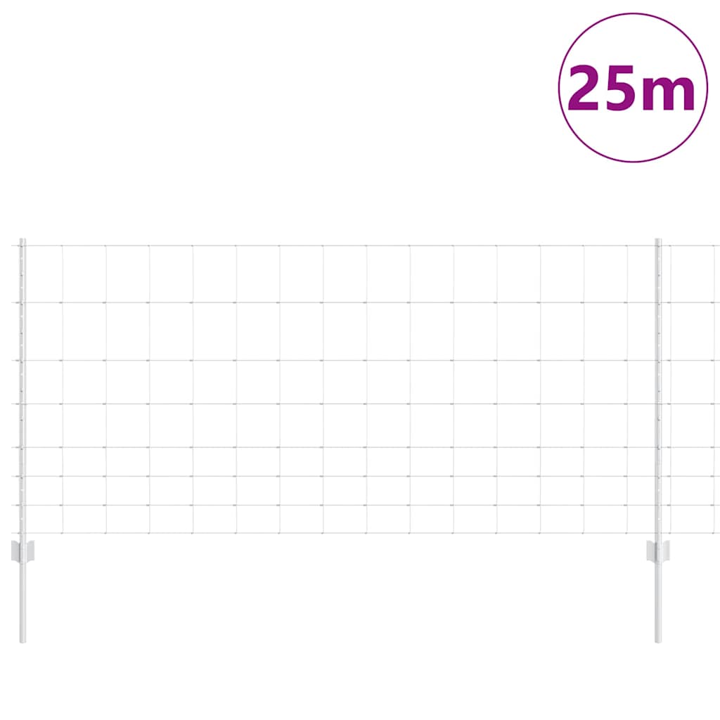 vidaXL Gard cu Stâlp Argintiu 1 x 25 m Oțel