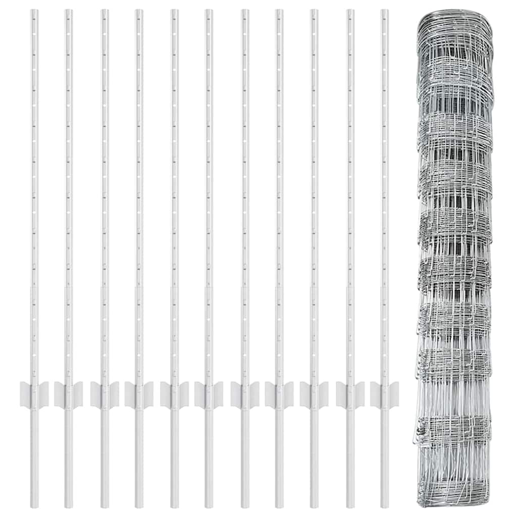 vidaXL Gard și Stâlp Argintiu 1 x 25 m Oțel