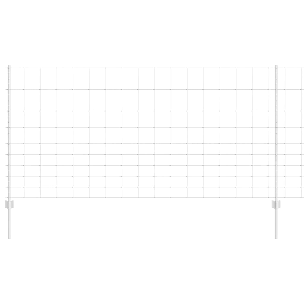 vidaXL Gard cu Stâlp Argintiu 1,2 x 25 m Oțel