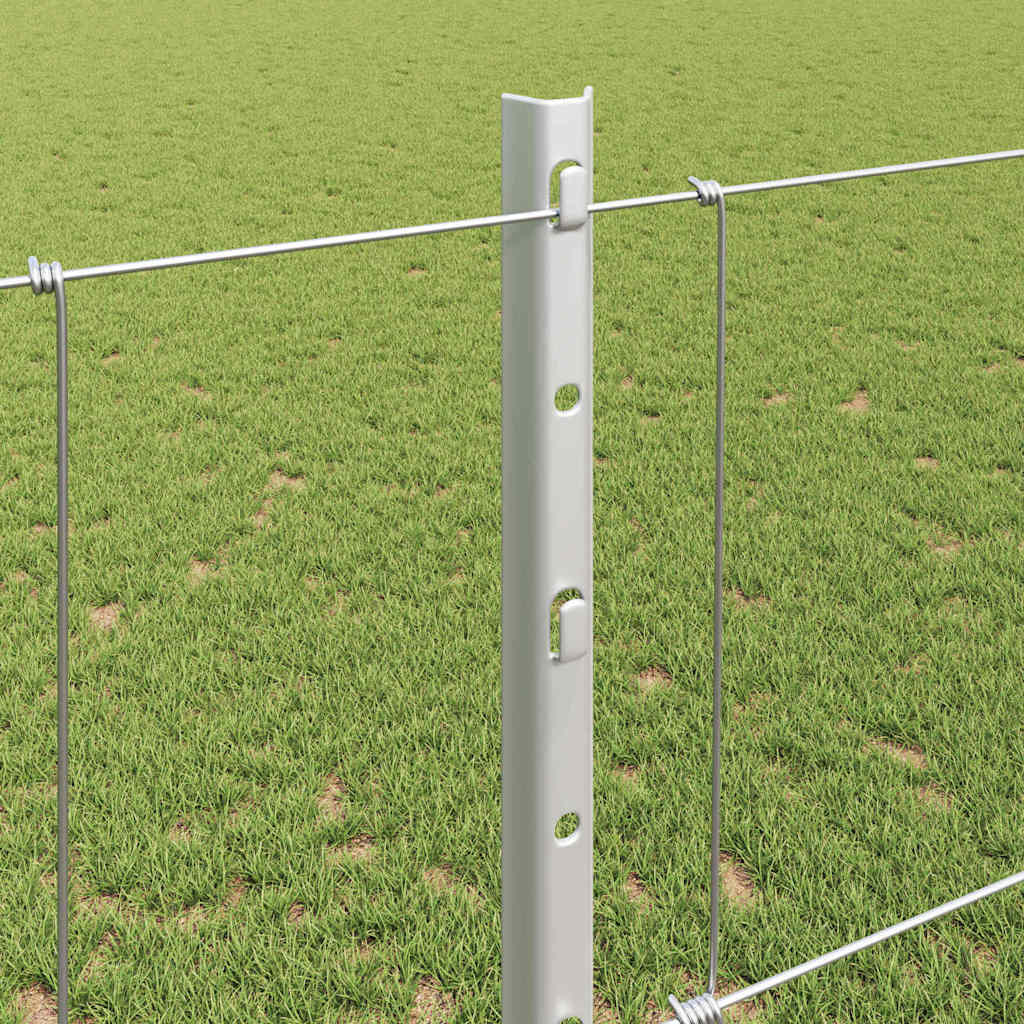 vidaXL Gard cu Stâlp Argintiu 1,2 x 25 m Oțel