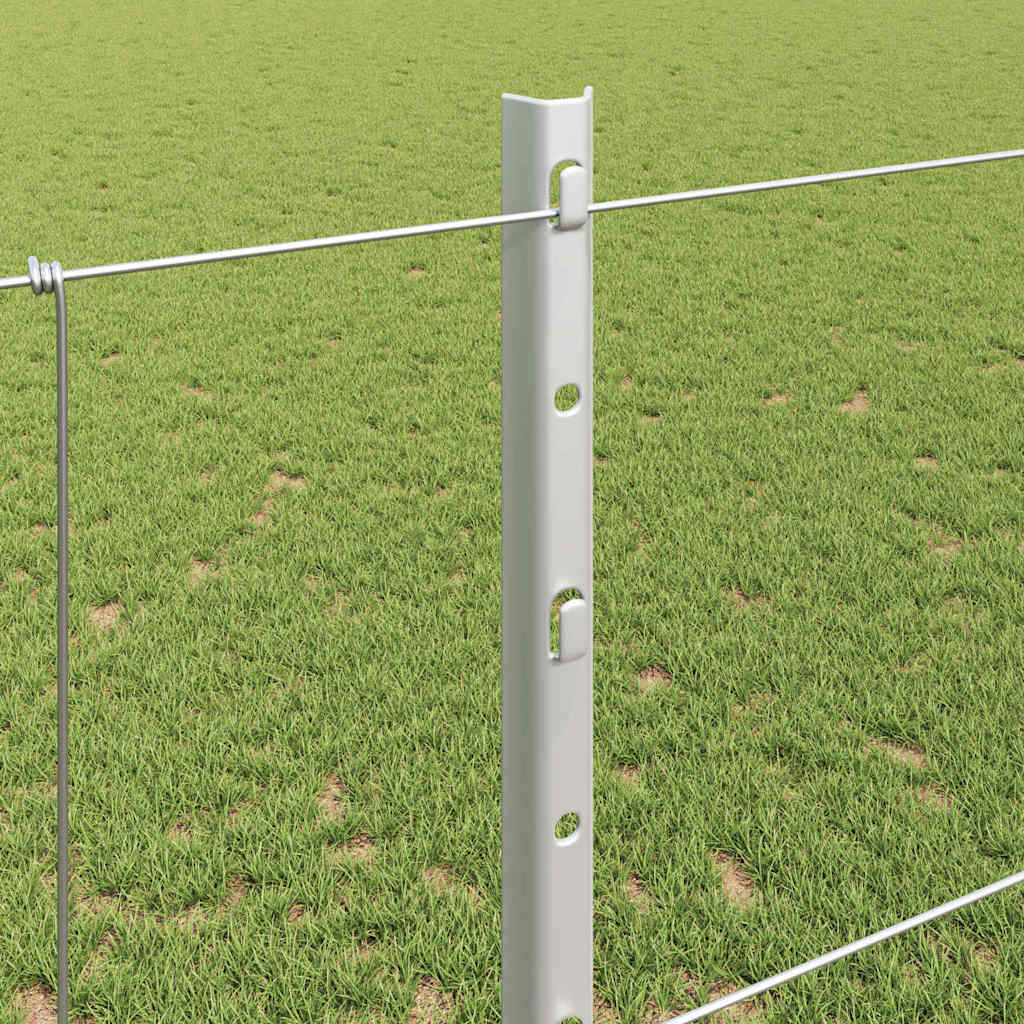 vidaXL Gard cu Stâlp Argintiu 1,2 x 25 m Oțel