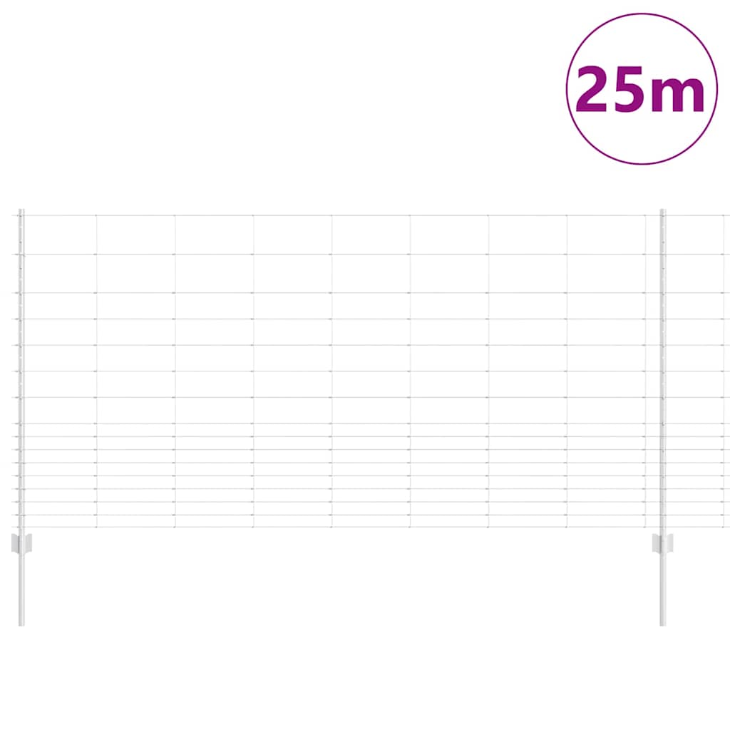 vidaXL Gard cu Stâlp Argintiu 1,2 x 25 m Oțel