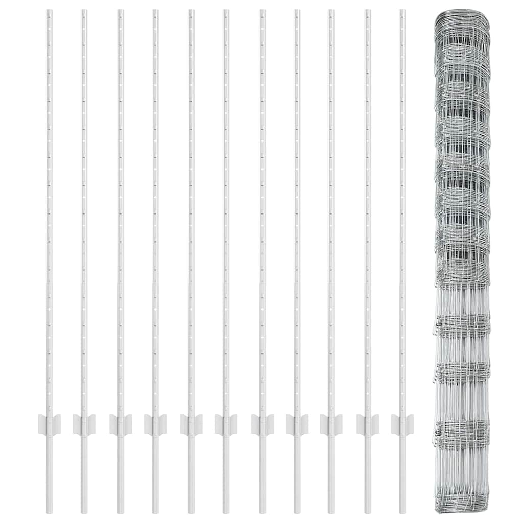 vidaXL Gard cu Stâlp Argintiu 1,4 x 25 m Oțel