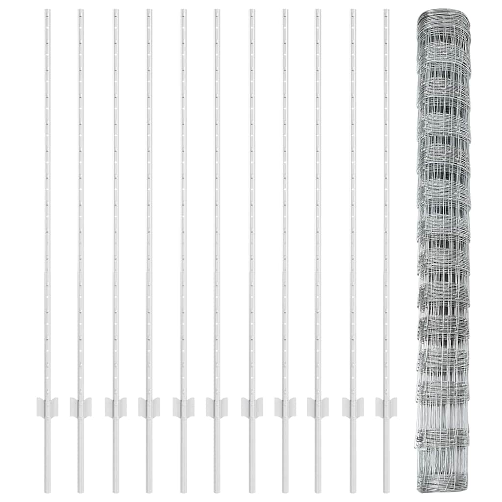 vidaXL Gard cu Stâlp Argintiu 1,4 x 25 m Oțel