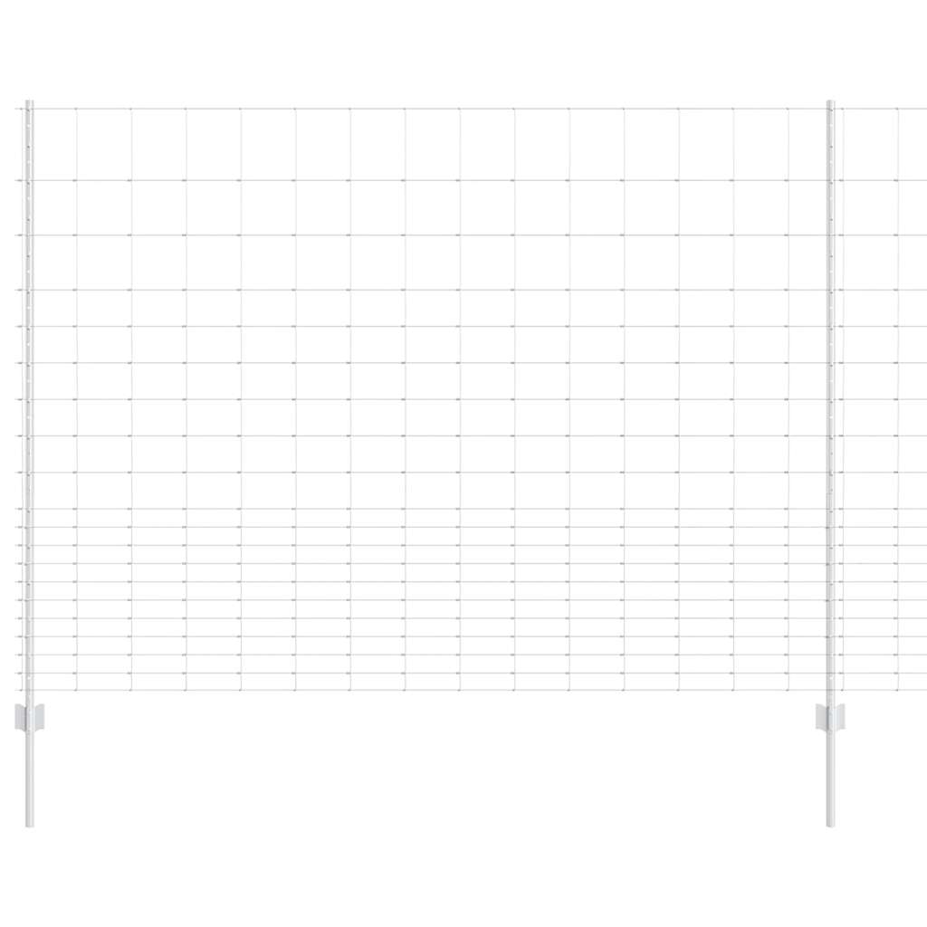 vidaXL Gard și Stâlp Argintiu 1,6 x 25 m Oțel