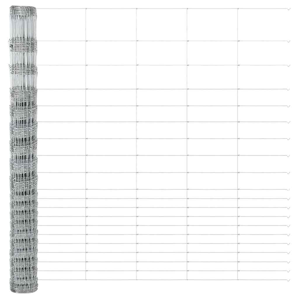 vidaXL Gard și Stâlp Argintiu 1,6 x 25 m Oțel