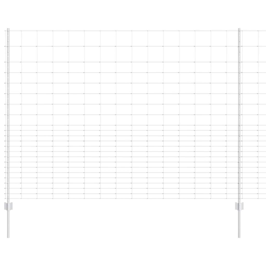 vidaXL Gard și Stâlp Argintiu 1,6 x 25 m Oțel