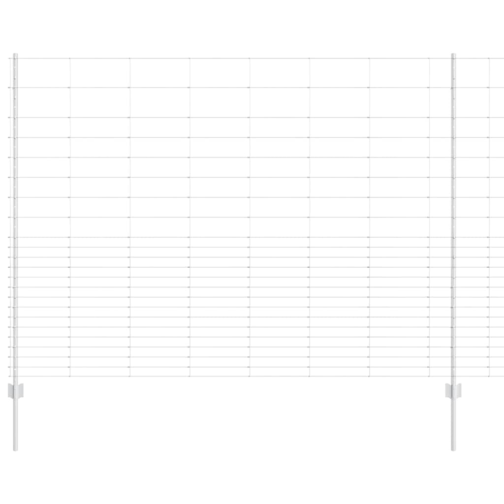 vidaXL Gard și Stâlp Argintiu 1,6 x 25 m Oțel