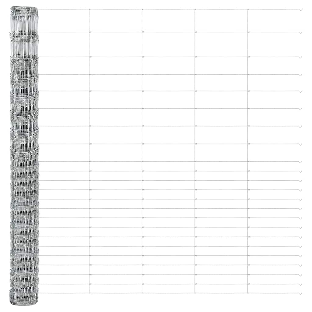 vidaXL Gard și Stâlp Argintiu 1,6 x 25 m Oțel