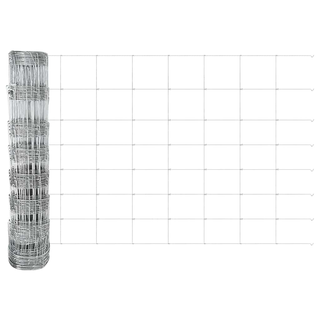 vidaXL Gard cu Stâlp Argintiu 0,8 x 50 m Oțel