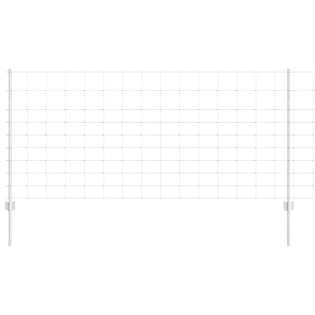 vidaXL Gard și Stâlp Argintiu 1 x 50 m Oțel