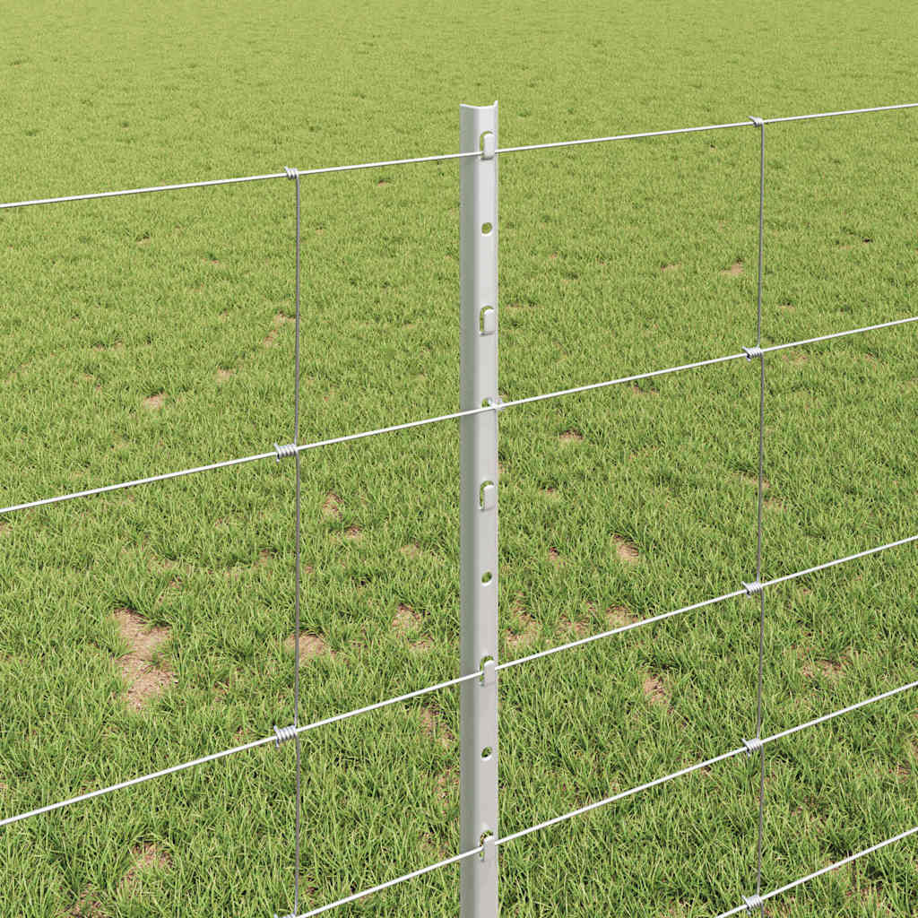 vidaXL Gard cu Stâlp Argintiu 1 x 50 m Oțel