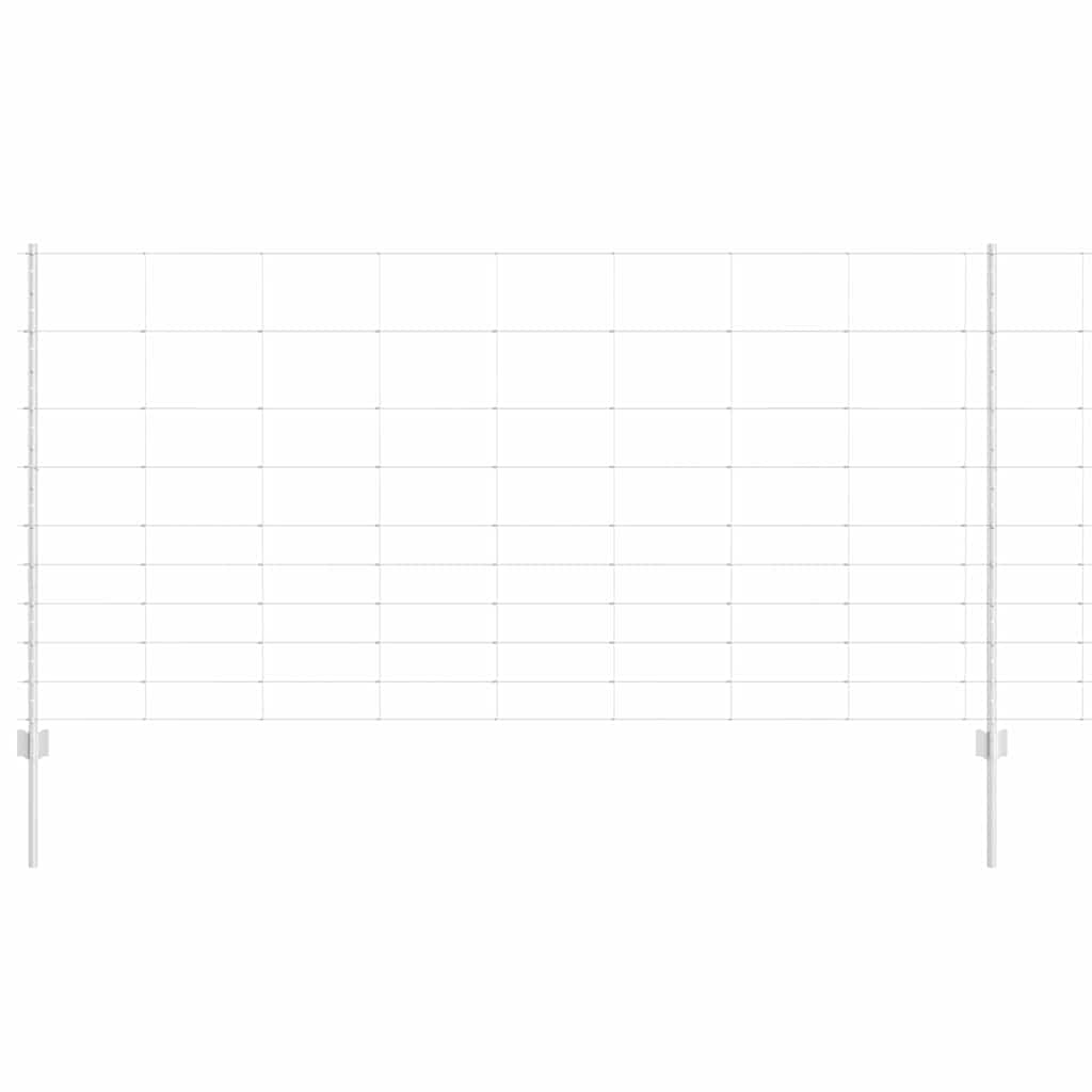 vidaXL Gard și Stâlp Argintiu 1,2 x 50 m Oțel