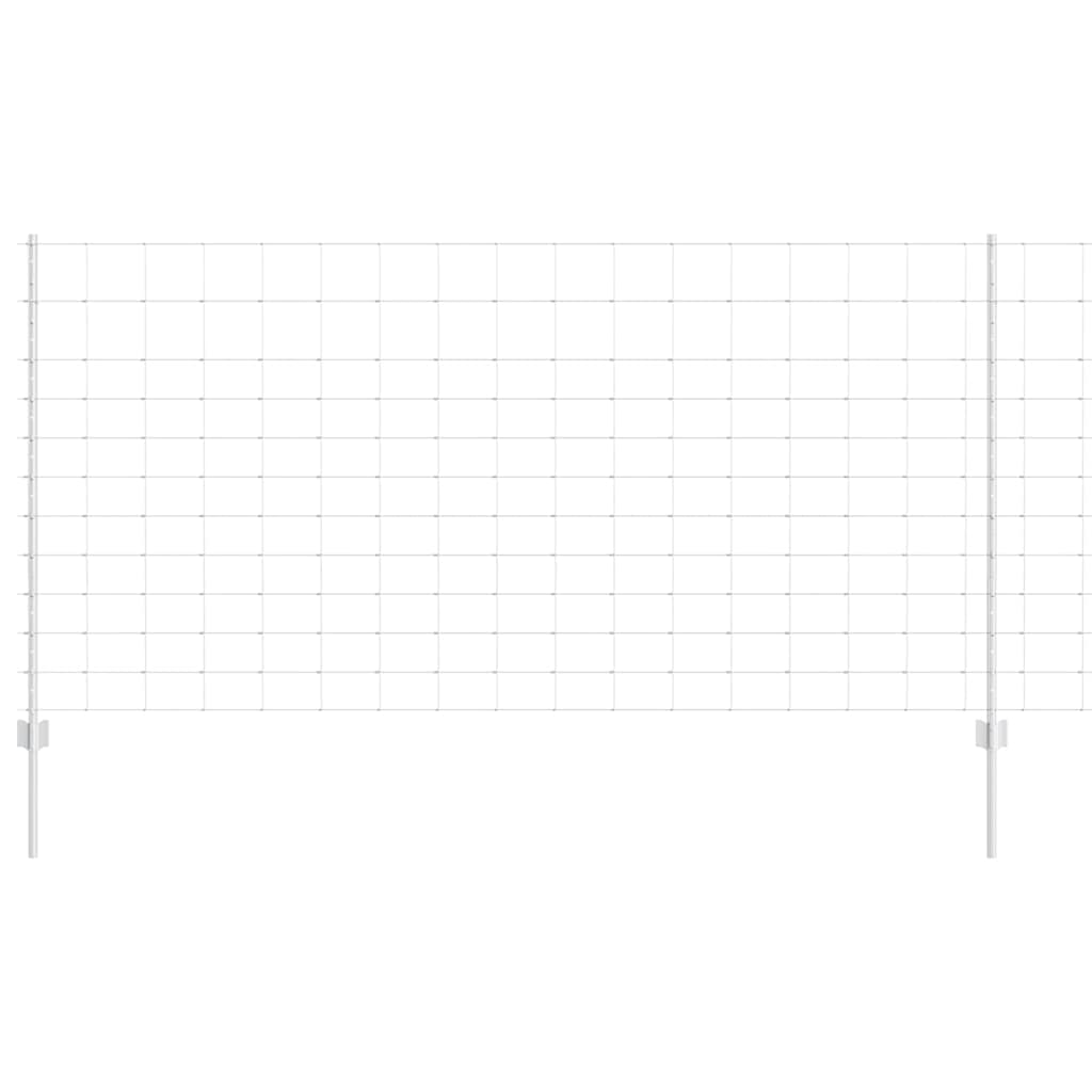 vidaXL Gard și Stâlp Argintiu 1,2 x 50 m Oțel